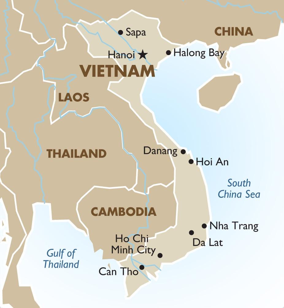 le vietnam de ho chi minh-carte