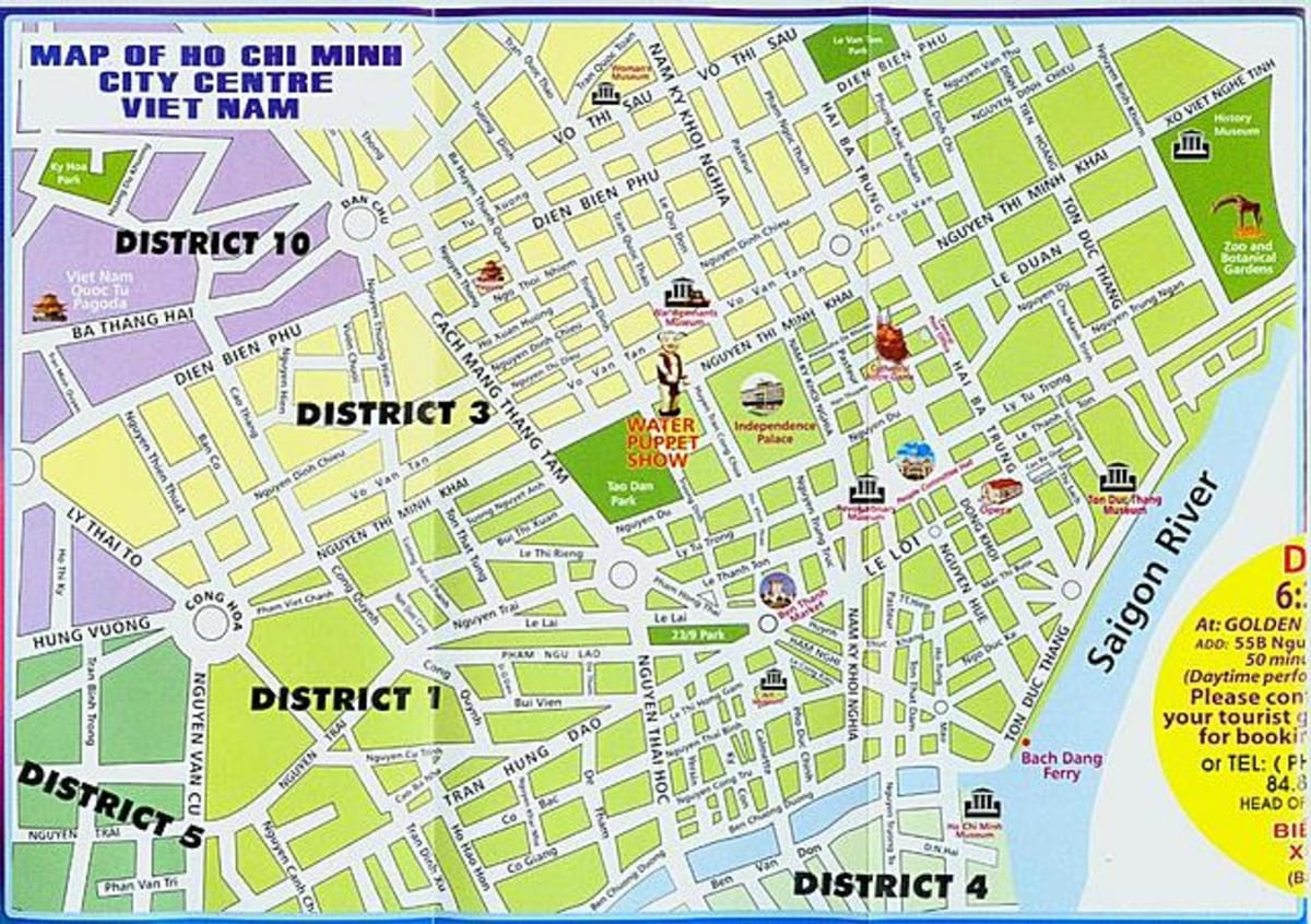 La carte de ho chi minh-ville centre
