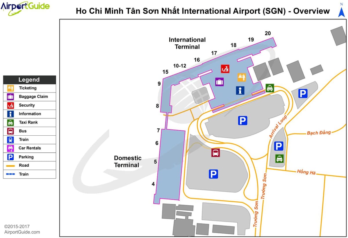 aéroport international tan son nhat carte