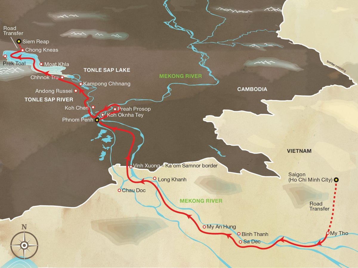 Carte de la rivière de saïgon 