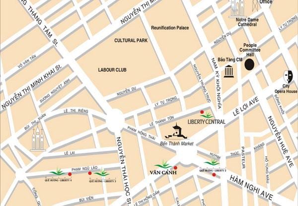 Carte du marché de ben thanh