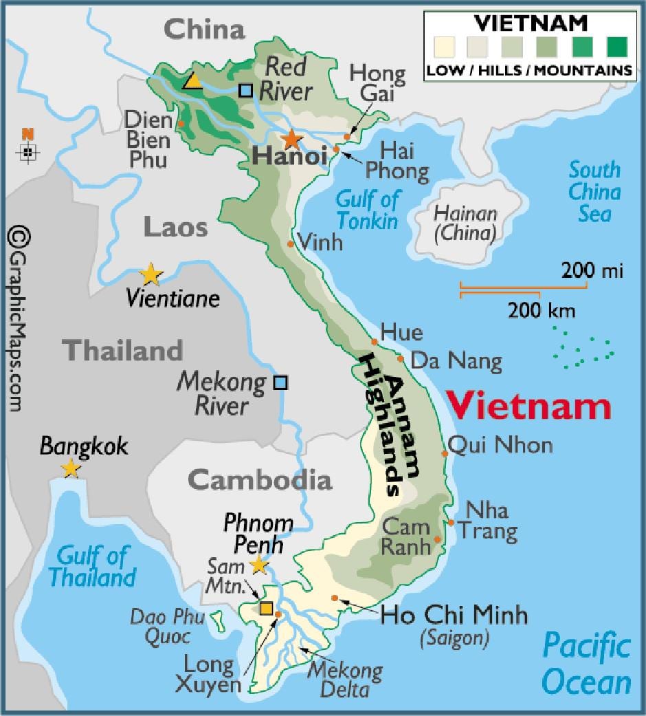 Carte de saigon sur