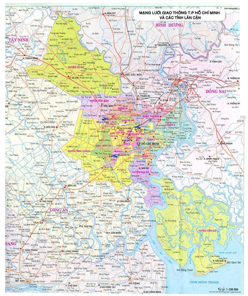 La carte de tp ho chi minh