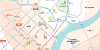Carte de la province de binh thanh district