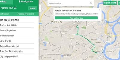 La carte de ho chi minh-bus 152 route
