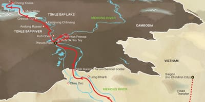 Carte de la rivière de saïgon 